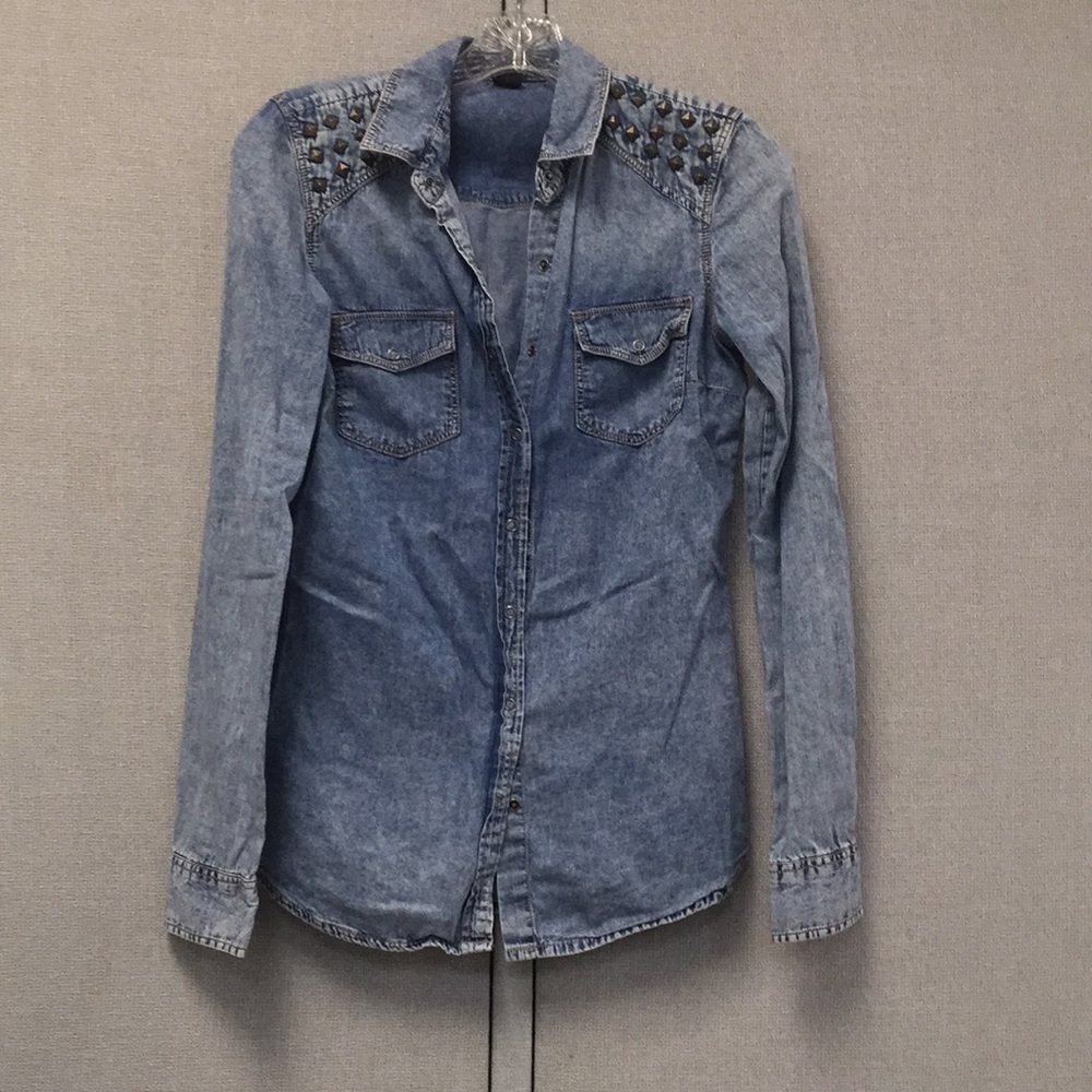 Jean print long sleeve shirt